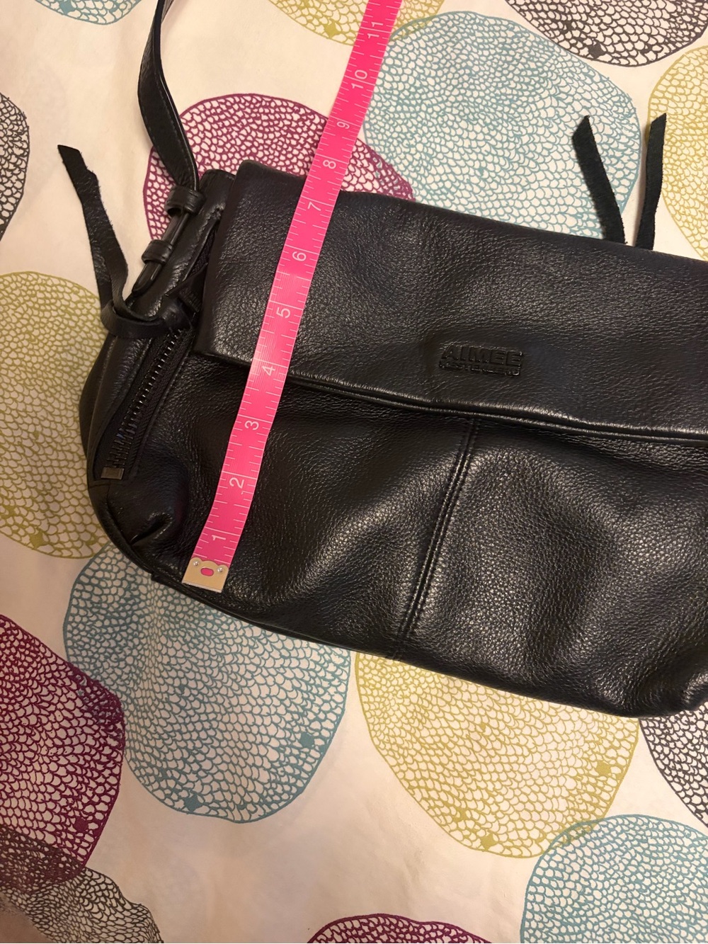 Aimee Kestenberg Black Pebbled Leather Fold-Over Crossbody - Picture 6 of 8
